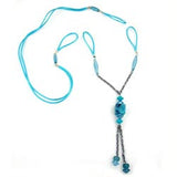 Kette, Würfel türkis-blau-marmoriert