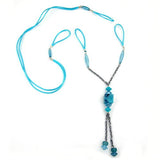 Kette, Würfel türkis-blau-marmoriert