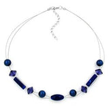 Kette, lapiz-blau, stahlblau, Draht