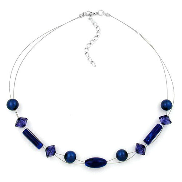 Kette, lapiz-blau, stahlblau, Draht