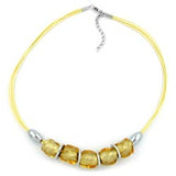 Kette, Steinperle, gelb-transparent