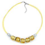 Kette, Steinperle, gelb-transparent