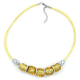 Kette, Steinperle, gelb-transparent