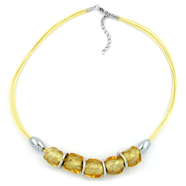 Kette, Steinperle, gelb-transparent