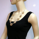 Kette, 9 Ringe, braun-marm
