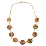 Kette, 9 Ringe, braun-marm