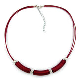 Kette, 3x Rillenwalze rot-metallic