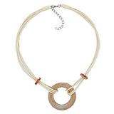 Kette, Ring, barock, beige-marmoriert