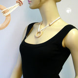 Kette, Ring, barock, beige-marmoriert