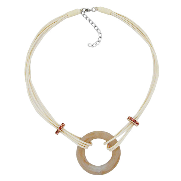 Kette, Ring, barock, beige-marmoriert