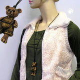 Kette, Bär beige-matt, Hose altmessing