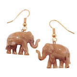 Ohrhaken Ohrhänger Ohrringe 39x23mm Elefant mini braun-marmoriert Kunststoff