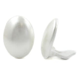 Clip, 30x22mm wachsweiß oval Vollplastik
