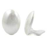 Clip, 30x22mm wachsweiß oval Vollplastik