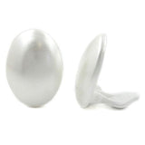 Clip, 30x22mm wachsweiß oval Vollplastik