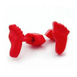 Stecker, kleine Füße rot, Vollplastik