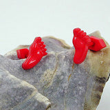 Stecker, kleine Füße rot, Vollplastik
