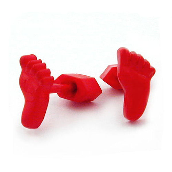 Stecker, kleine Füße rot, Vollplastik