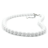 Kette, Perlen 10mm weiß glänzend, 50cm