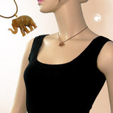Kette, Elefant mini, braun-glänzend
