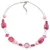 Kette, Crashperle rosé, altrosa, Draht