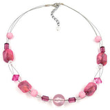 Kette, Crashperle rosé, altrosa, Draht