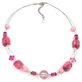 Kette, Crashperle rosé, altrosa, Draht