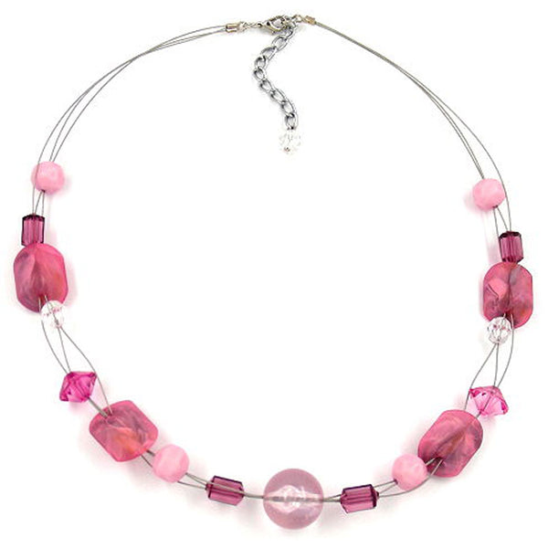 Kette, Crashperle rosé, altrosa, Draht