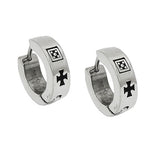 Creole 12x4mm Klappscharnier Tatzenkreuz schwarz-lackiert Edelstahl