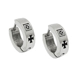 Creole 12x4mm Klappscharnier Tatzenkreuz schwarz-lackiert Edelstahl