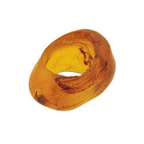 Tuchring 33x25mm Kunststoff Ringperle unrund 17mm-Loch bernstein-marmoriert matt