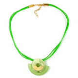 Kette, Halbmond mit Scheibe, kiwi