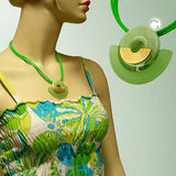 Kette, Halbmond mit Scheibe, kiwi