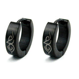Creole, 13x4mm schwarz Tribal Edelstahl