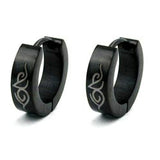 Creole, 13x4mm schwarz Tribal Edelstahl