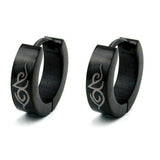 Creole, 13x4mm schwarz Tribal Edelstahl