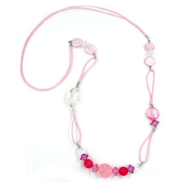 Kette, rosa-kristall, Facettenperle