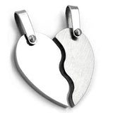Anhänger Doppelanhänger 22x22mm geteiltes Herz Edelstahl