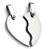 Anhänger Doppelanhänger 22x22mm geteiltes Herz Edelstahl