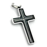 Anhänger, Kreuz mit Zirkonia, Edelstahl