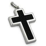 Anhänger, Kreuz mit Einlage, Edelstahl