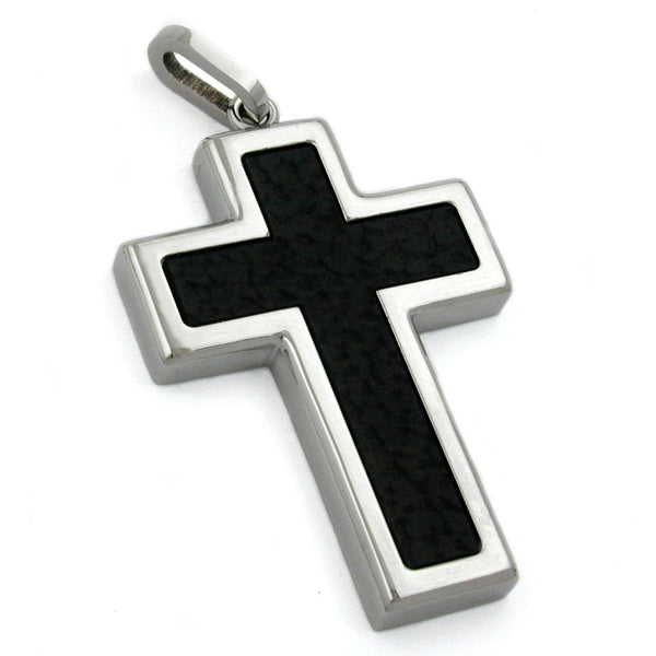 Anhänger, Kreuz mit Einlage, Edelstahl