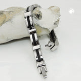 Armband, massiv, 9 Glieder, Edelstahl