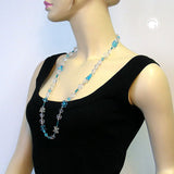 Kette, Glas, aqua kristal