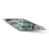 Brosche, Spitze, silber-schwarz-marmor