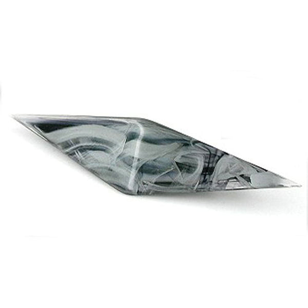 Brosche, Spitze, silber-schwarz-marmor