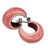 Ohrstecker Ohrring Steckercreole 21x9mm rostrot-matt Kunststoff