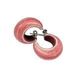 Ohrstecker Ohrring Steckercreole 21x9mm rostrot-matt Kunststoff