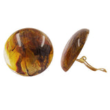 Clip Ohrring 30mm Riss braun-transparent-marmoriert glänzend Kunststoff-Bouton