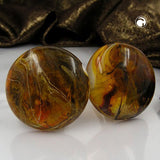Clip Ohrring 30mm Riss braun-transparent-marmoriert glänzend Kunststoff-Bouton